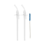 Dr. Brown's Milestones 2-Pack 10oz Insulated Sippy Cups with Straws and Handles, Blue - 12m+