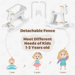 labebe - Wooden Rocking Horse, Baby Wooden Ride On Toys for 12M+, White Rocker Toy with Removable Fence, Toddler Riding Toy Indoor/Outdoor, Nursery Birthday Gift