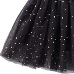 Toddlers Girls Sparkle Tulle Tutu Skirt with Sequins Stars Moon Sun (Black, 1-2years)