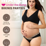 Intimate Portal Cotton Maternity Underwear Women Pregnancy Bikini Briefs Under the Bump Postpartum Panties 6 Pack Lace Delicacy M