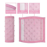 Pro Goleem Car Seat Strap Covers for Babies Girl Soft Car Seat Strap Shoulder Pads for All Car Seats, Stroller, Pushcar, Pink