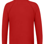 Toddler Boys Swim Shirt Long Sleeve Rash Guard UPF 50+ Sun Protection Shirts for Baby Kids Quick Dry(Red,12-18M)