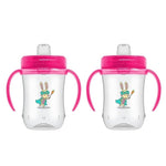 Dr. Brown's Milestones Soft Spout Sippy Cup with Handles, Pink Bunny Hero, BPA-Free, 9 oz/270 mL, 9m+, 2-Pack