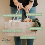 Parker Baby Diaper Caddy - Nursery Storage Bin and Car Organizer for Diapers and Baby Wipes - Oatmeal, Regular