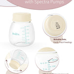 BALIME 6oz Milk Storage Bottles, Compatible with Spectra Pumps, BPA-Free, Leak-Proof Design, Dual Use as milk Storage Containers for Fridge or Freezer（4-Pack）