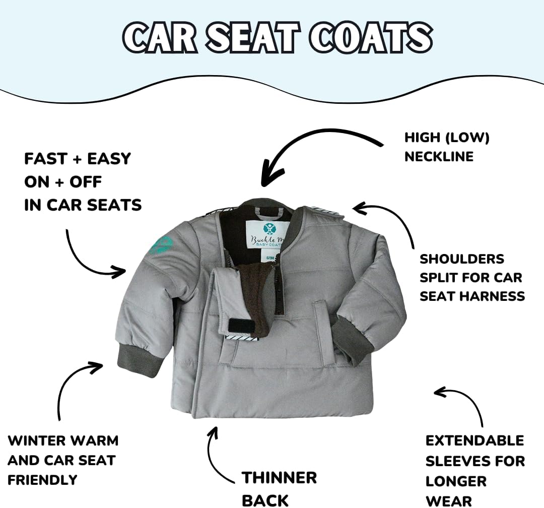 Buckle Me Baby Coats Quick Close Safer Car Seat Winter Jacket/Quick Close Winter Coat for Boy or Girls As Seen On Shark Tank