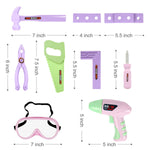 Kids Tool Set - Toddler Tool Playset with Toy Drill, Toy Tool Box, Construction Tools - Pretend Play Toddler Girl Toys Gifts for Toddlers Kids Aged 3 4 5 6 (Pink Tools)