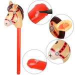 Inflatable Stick Horse Inflatable Horse Head Stick Balloon Funny Stick Horse Toy for Kids Inflatable Horse on a Stick for Birthday Cowboy Party Supplies(37 Inch Brown)