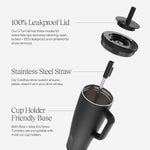 BrüMate Era 40 oz Tumbler with Handle and Straw | 100% Leakproof Insulated Water Bottle Tumbler with Lid and Flexible SoftSip Straw | Made of Stainless Steel | Cup Holder Friendly | 40oz (Lavender)