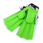 Kids Swimming Fins, 1 Pairs Kids Diving Short Flippers PVC Adjustable Swimming Training Fins, Lightweight Scuba Flippers for Kids(Green,US:12C-3Y)