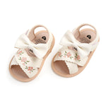 Ohwawadi Baby Girl Sandals Summer Bowknot Dress Flats Embroidered Shoes Tassels Beach Casual Sandal Infant Newborn Crib Shoes