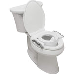 Kalencom Potette Plus Premium 2 in 1 Travel Potty and Toilet Seat Trainer Ring with Built in Pee Guard and Easy-Grip Handles (White/Gray)