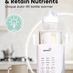 Grownsy Nutri Bottle Warmer with Innovative Auto-Lift Feature, Retain Fullest Nutrients Compact Baby Bottle Warmer, Fast & Even Heat, Always Right Temperature, Night Light for Nighttime Breastfeeding