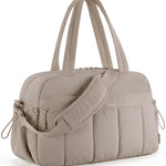 BAGSMART Gym Bag for Women, Duffle Bag for Travel with Wet Pocket, Lightweight Carry on Weekender Duffel, Water Resistant, Camel