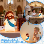 Jesus Night Light Rechargeable Bedside Night Light Dimmable Silicone LED Light Ideal for Religious Gatherings, Gifts for Sunday School, Baptism Presents, Easter Egg Decorations (Blue)