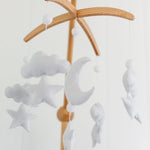 Baby Crib Mobile – Wooden Hanging Nursery Baby Mobile for Crib, Nursery Decor for Boys & Girls, Perfect Shower Gift (Moon, Cloud, & Stars, Foldable) Also Fits Bassinets, Sorrel + Fern