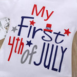 XFGLCK Newborn Infant Baby Boy 4th of July Shorts Set Short Sleeve Bodysuit + Stars Stripe Short American Flag Summer Outfits (My First 4th of July, 3-6 Months)