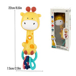 WHNKFB Baby Rattle Musical Toy, Light-Up Teething & Chew Sensory Toy for 6-12-18 Months, BPA-Free Soft Rubber & ABS, Soothing Toy for Baby Girl & Boy, Perfect Gift for 1+ Year Old (Giraffe)