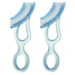 Brilliant Oral Care Baby’s First Toothbrush, Smooth Silicone Bristles Gently Clean Tender Teeth and Gums, for Ages 4+ Months, Blue, 2 Pack