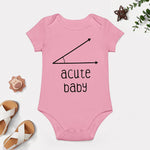 Acute Baby Bodysuit - Funny Math Pun Infant Onesie - Cute Geometry Baby Shower Gift for Boys Or Girls Pink-style 24months