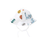 pureborn Newborn Unisex Baby Sun Hat Wide Brims Bucket Hat Sun Protection with Straps Colorful Fox 0-3 Months