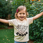 Chipeler Toddler Short Sleeve Shirts Boys Girls Cotton Beige Cute Silly Goose Tops Kids Daily Wear Clothes 2T