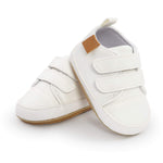 BABSMULY Baby Boys Girls Shoes Non-Slip Rubber Sole High-Top PU Leather Sneakers Infant First Walking Shoes Toddler Crib Newborn Loafers Flats.(White, 6-12 Months)