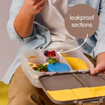 b.box Batman Lunch Box for Big Eaters All Ages - 8.5 Cup Leak Proof Bento Box with 4 Compartments, School Lunch Container with Ice Pack, Dishwasher Safe, BPA-Free, PFAS-Free