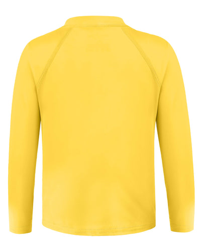 Toddler Boys Swim Shirt Long Sleeve Rash Guard UPF 50+ Sun Protection Shirts for Baby Kids Quick Dry(Yellow,3T)