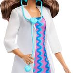 Barbie Careers Doctor Fashion Doll Wearing Removable Look with White Coat, Dress & Shoes, Plus Stethoscope Accessory