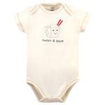 Touched by Nature Unisex Baby Organic Cotton Bodysuits, Fortune Cookie, 3-6 Months