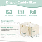 Baby Diaper Caddy Organizer - Portable Nursery Storage Basket for Newborn Essentials, Foldable Diaper Bag Organizer for Baby Shower Gifts and Registry Must-Haves, Car Organizer with Dividers (Beige)