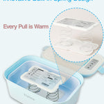 Elyina Baby Wipe Warmer with Soothing Music & White Noise, Innovative Spring Design, No-Dry Moisture Lock, Fast and Even Heating, 4 Temp Modes – Diaper Change Essential