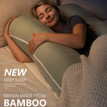 Meiz Pregnancy Pillows for Sleeping, Cooling Pregnancy Pillows, 60Inch Maternity Pillows, U Shaped Full Body Pillows for Adults with Rayon Cover from Bamboo, Sage Green