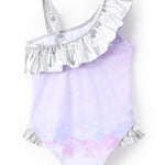 Disney Frozen Girls Swimsuits Elsa Ruffle One Piece Bathing Suits Sport Summer Beach Swimwear Light Purple Quick Dry for Toddler Girls Size 2T