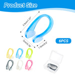 6 Pack Nose Plugs for Swimming – Soft Silicone Swim Nose Clips with Storage Box, Waterproof Swimming Nose Plugs for Kids & Adults, Multi Color (White, Green, Black, Pink, Yellow, Blue)
