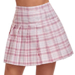 Zoushen Toddler Little Girls Skirts High Waisted A Line Pleated Pink Plaid Summer Skirts 2T