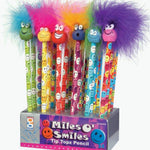 Raymond Geddes Miles O'Smiles Tip Topz Number 2 Pencils For Kids With Pencil Toppers (Pack of 24)