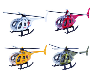 Alloy Mini Helicopters Model Toy - Police, Fire, Engineering Work, Military Helicopter - Diecast Helicopters with Spinning Propellers, Birthday Party Favors for Kids
