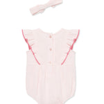 Little Me Clothes for Baby Girls' Tiny Flowers Bubble with Headband, Pink Tiny Flowers, 9 Months