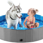 Jasonwell Foldable Dog Pet Bath Pool Collapsible Dog Pet Pool Bathing Tub Kiddie Pool Doggie Wading Pool for Puppy Small Medium Large Dogs Cats and Kids 63" Blue