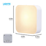 Lights by Night Dimmable LED Night Light, Plug-in, Dusk to Dawn Sensor, Adjustable, Compact, 4 Settings, Ambient Lighting, for Kids or Adults, Bedroom, Bathroom, Nursery, Hallway, 2 Pack, 82179