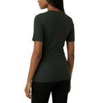 Motherhood Maternity Women's Short Sleeve Crew Neck Cross-Over Nursing Tee Shirt for Breastfeeding with Easy Access, Deep Depths, Small