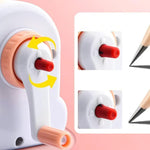 GZBABY Manual Pencil Sharpener, Hand Crank Pencil Sharpeners with Adjustable Nib Thickness, Cute Rainbow Shape (Pink)