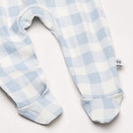 HonestBaby 3-Pack Organic Cotton Footed Harem Pants, Blue Painted Buffalo Check, Preemie