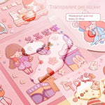 10Pcs Cute Cartoon Patterns DIY Notebook Decoration Scrapbook Stickers Water Cup Stickers Decor