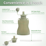 Eascrozn Reusable Baby Food Pouches, 4 Pack with Straw Squeezable Pouches for Toddlers, BPA-Free, Refillable Silicone Baby Food Storage Containers, 5 oz