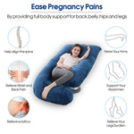 cauzyart Pregnancy Maternity Pillows for Sleeping 55 Inches U-Shape Full Body Pillow Support - for Back, HIPS, Legs, Belly for Pregnant Women with Removable Washable Velvet Cover