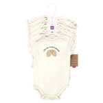 Touched by Nature Unisex Baby Organic Cotton Bodysuits, Fortune Cookie, 3-6 Months