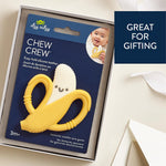 Itzy Ritzy Banana-Shaped Baby Teether with Handles – Silicone Teether for Babies with Easy-Grab Handles and Textured, Teethable Surfaces - Baby Teething Toy for 3 Months & Up (Banana)